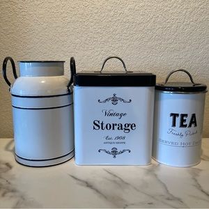 Farmhouses style metal canisters